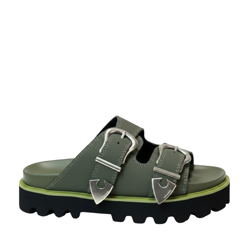 Luxe Streetwear Buckle Sandals in Rugged Sole