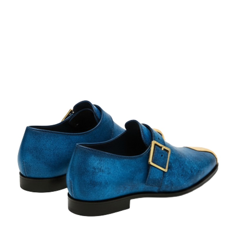 Luxury Oceanic Leather Buckle Loafers With Toe