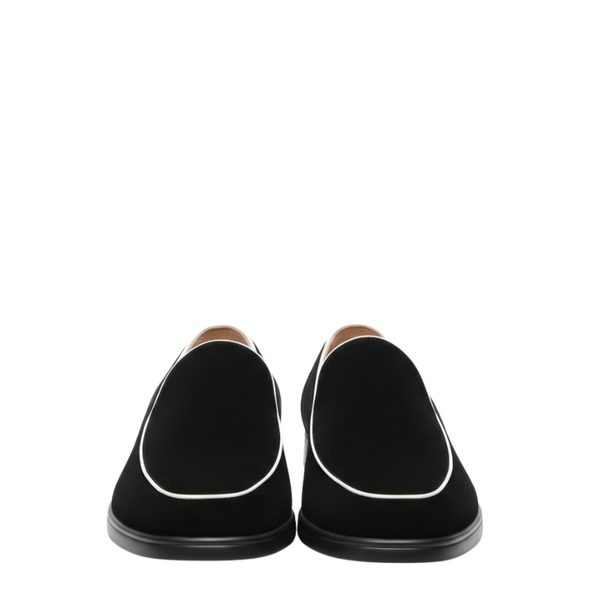 Luxury Contrast Trim Slip On Venetian Loafers