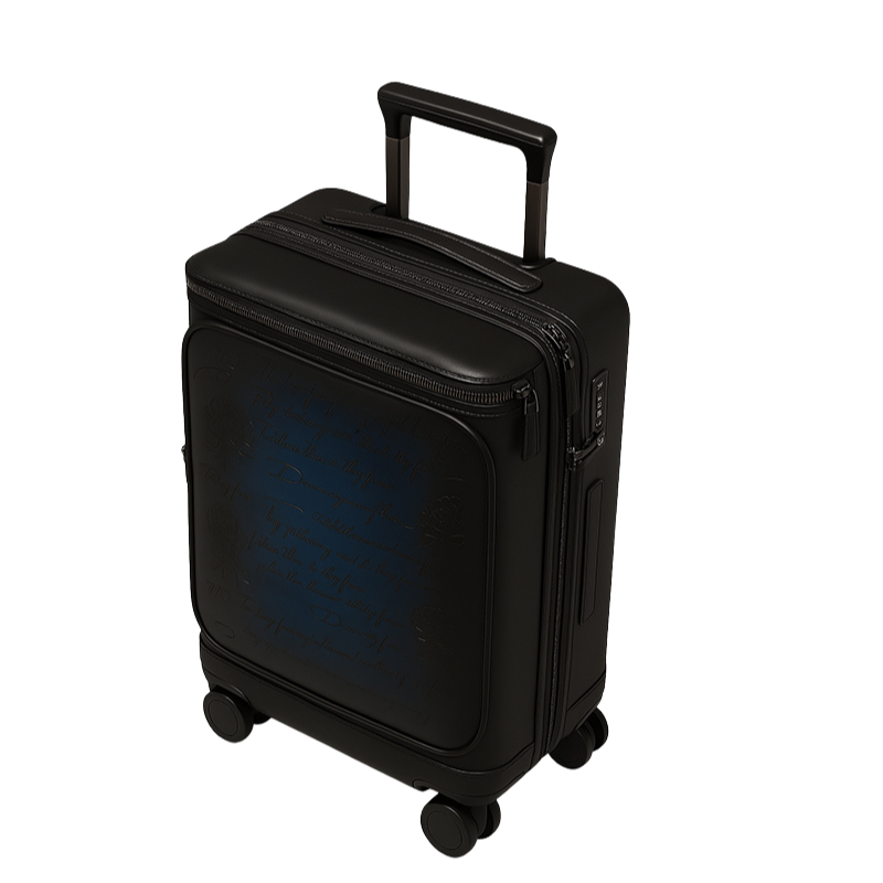 Italian Prestige Leather Printed Trolley Case Travelling Luggage Bag