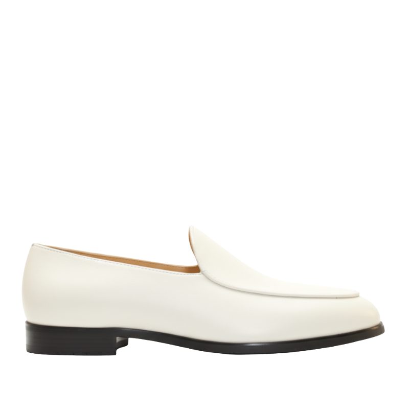 Luxury Leather Slip On Ivory Design Loafers