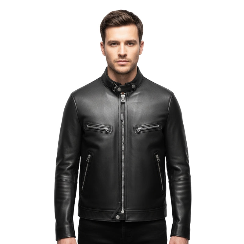 Midnight Darktrail Leather Moto Jacket