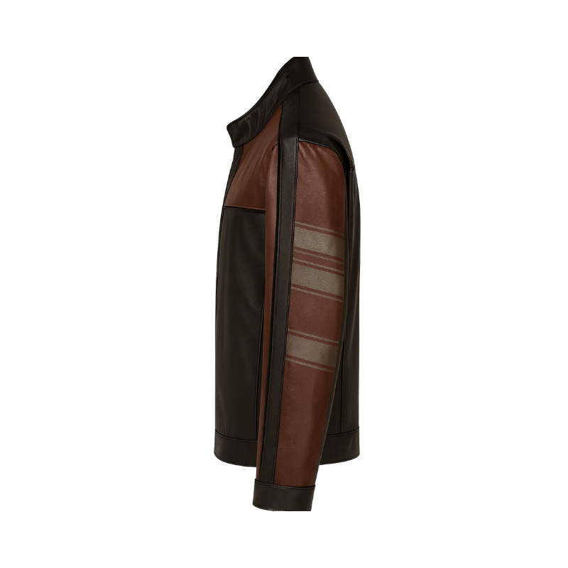 Classic Bold Dual tone Zip front Casual Biker Jacket