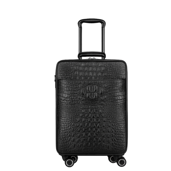 Premium Crocodile and Alligator Leather Trolley Travel Bag
