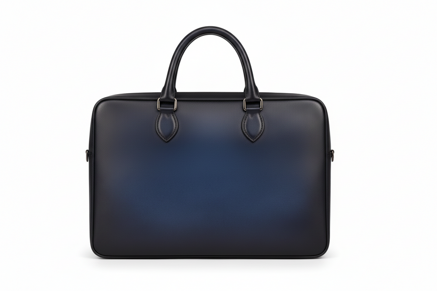 Men's Italian Multifunctional Leather Luxury Brown Briefcase Bag
