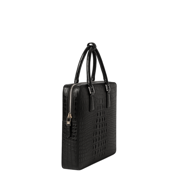 Luxury Croco Leather Men s Luxury Briefcase Casual Bag - Black