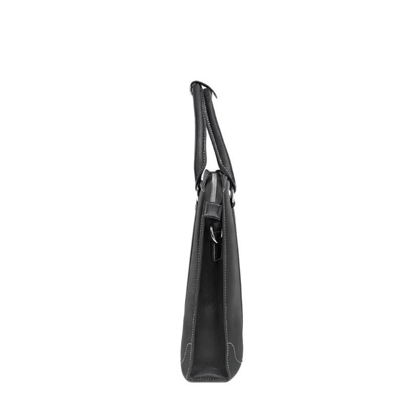 Italian Stylish Dark Grey Leather Briefcase Bag