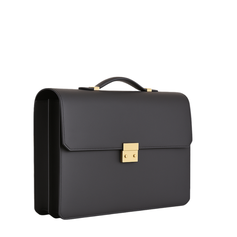 Men s Double Compartment Classy Tan Briefcase