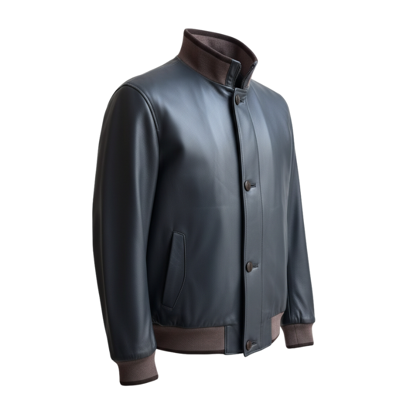 Midnight Heritage Leather Bomber Jacket