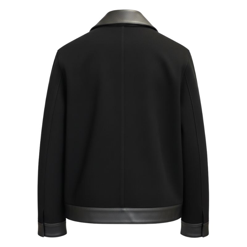 Midnight Dual-Tone Leather Bomber Jacket