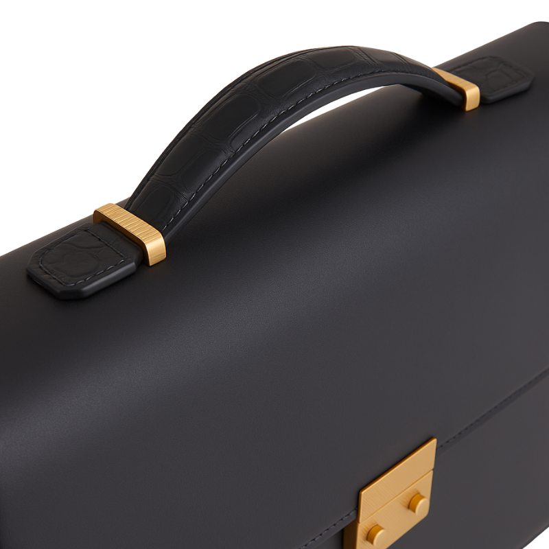 Men s Double Compartment Classy Tan Briefcase