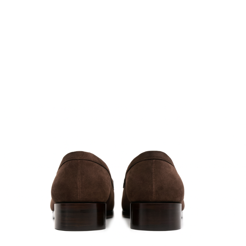 Men s Brown Suede Slip On Penny Loafer
