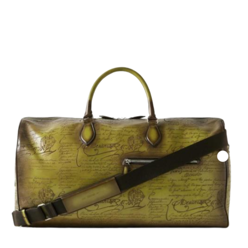 Printed Italian Heritage Duffle Leather Bag