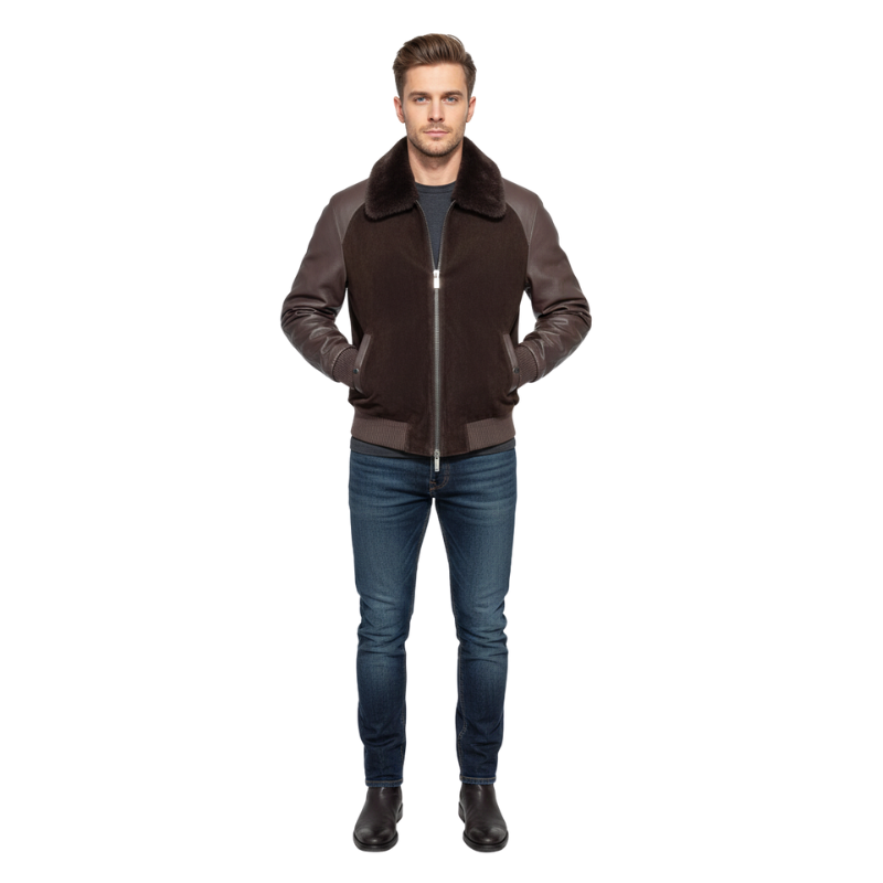 Italian Aviator Suede Leather Jacket