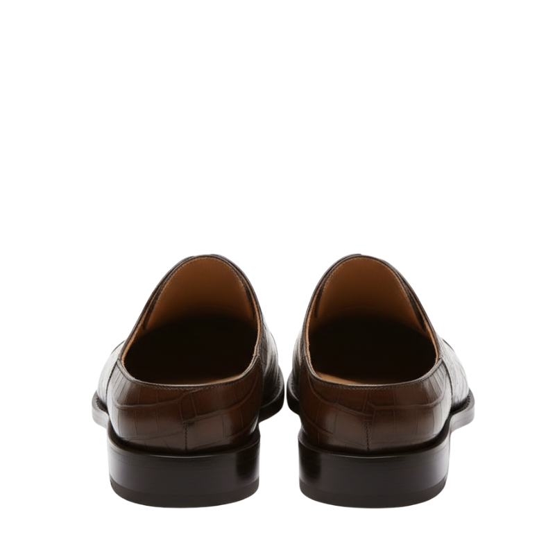 Monarch Croc-Embossed Oxford Mules