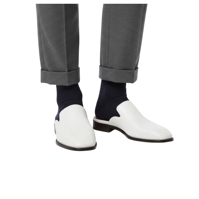 Imperial Frost Embossed Leather Mules