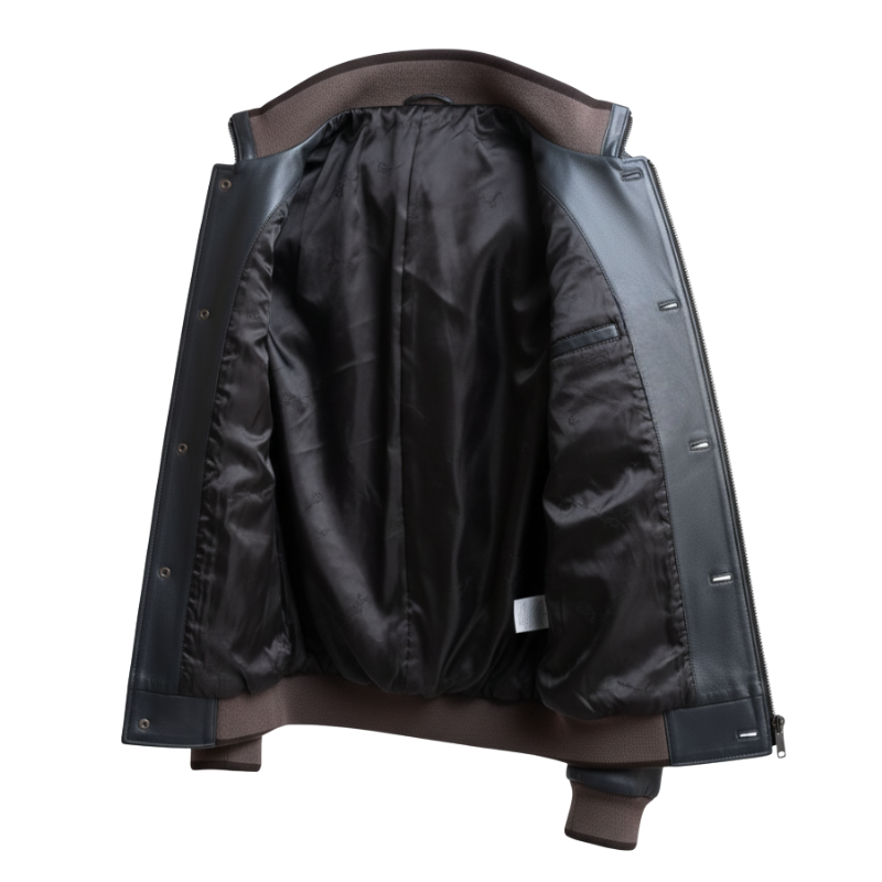 Midnight Heritage Leather Bomber Jacket