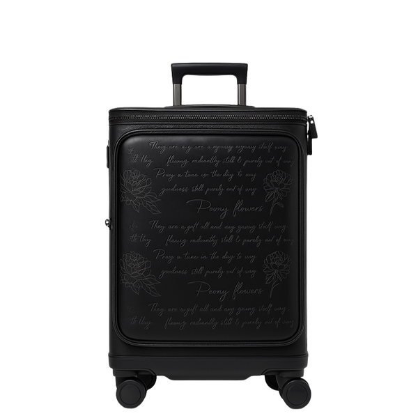 Italian Prestige Leather Printed Trolley Case Travelling Luggage Bag