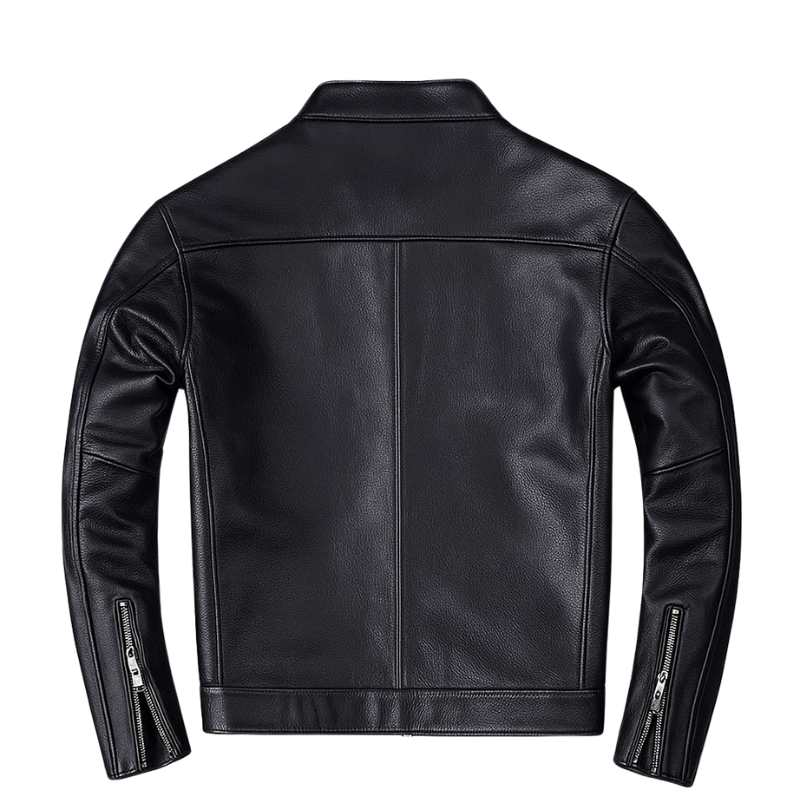 Men's Slim Fit Calfskin Leather Moto Jacket