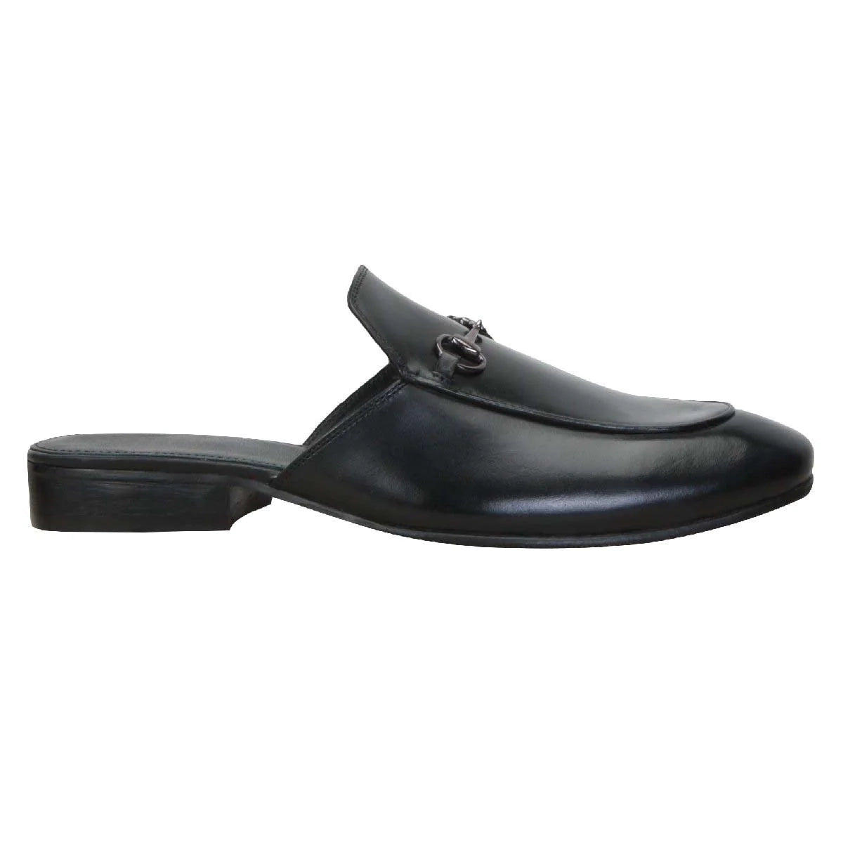 Black Leather Formal Mules
