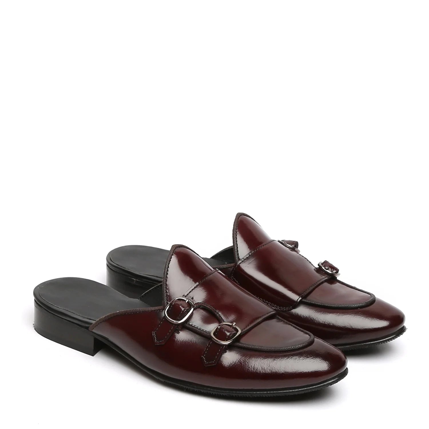 WINE MULES WITH DOUBLE MONK STRAP