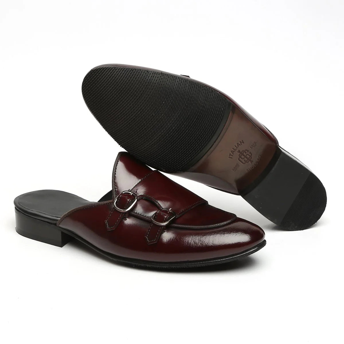 WINE MULES WITH DOUBLE MONK STRAP