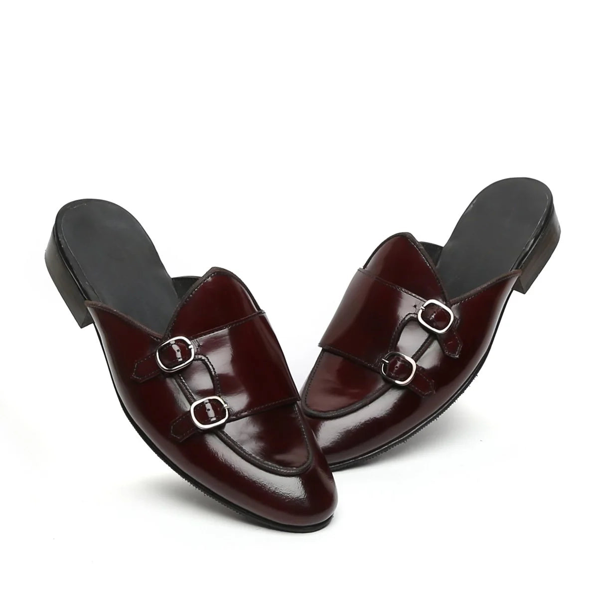 WINE MULES WITH DOUBLE MONK STRAP