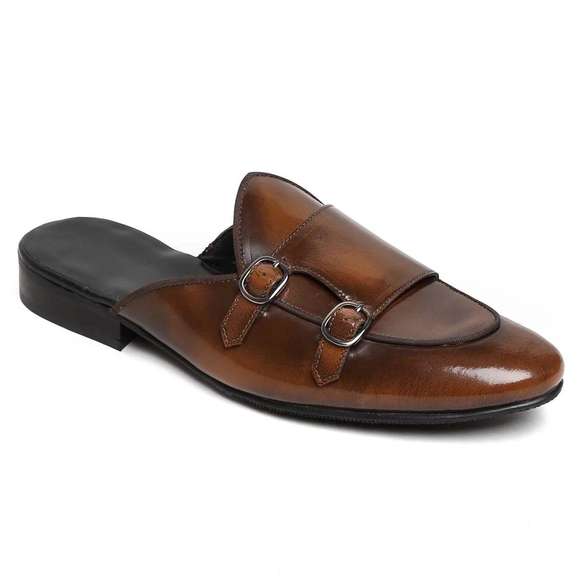 Dark Brown Double Monk Mules