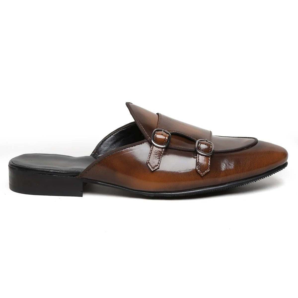 Dark Brown Double Monk Mules