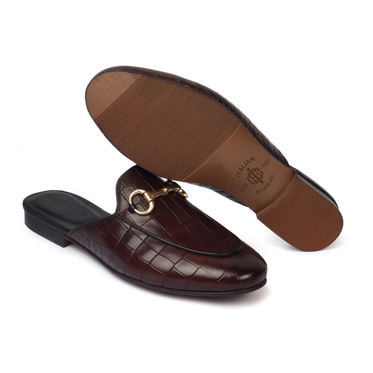 DARK BROWN DEEP CUT HORSEBIT MULES