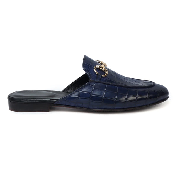 DEEP CUT LEATHER MULES