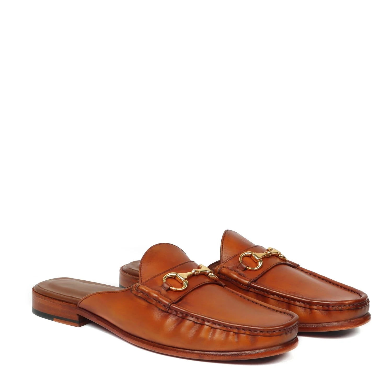 TAN LEATHER HORSEBIT MULES