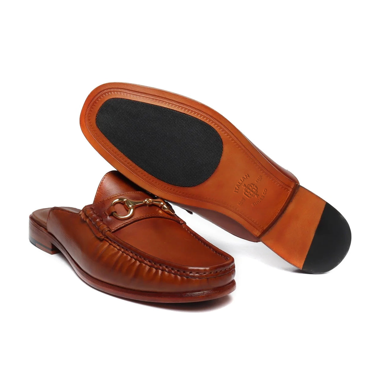 TAN LEATHER HORSEBIT MULES