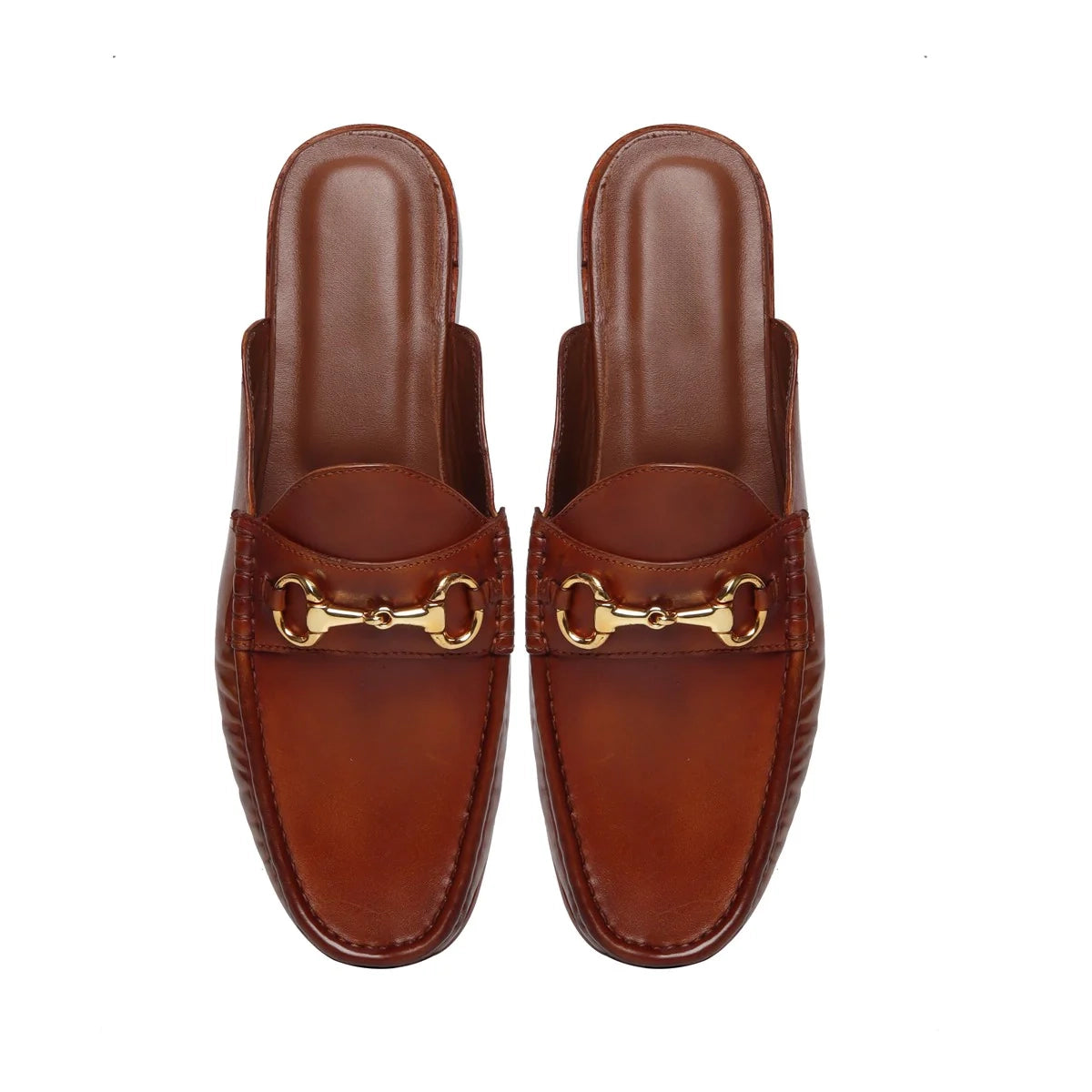 TAN LEATHER HORSEBIT MULES