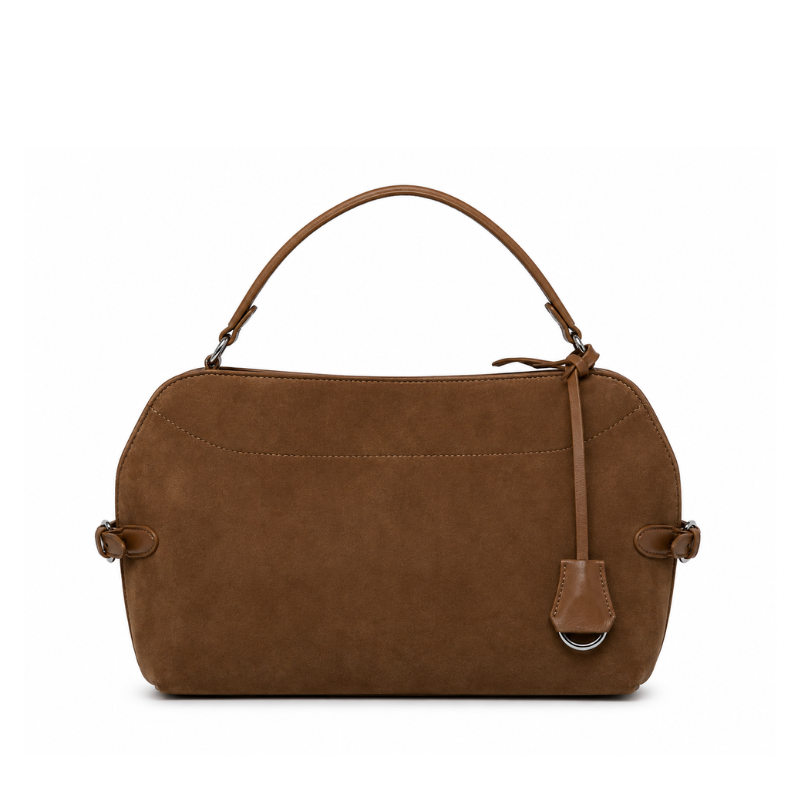 Valencia Curve Leather Suede Luxury Handbag