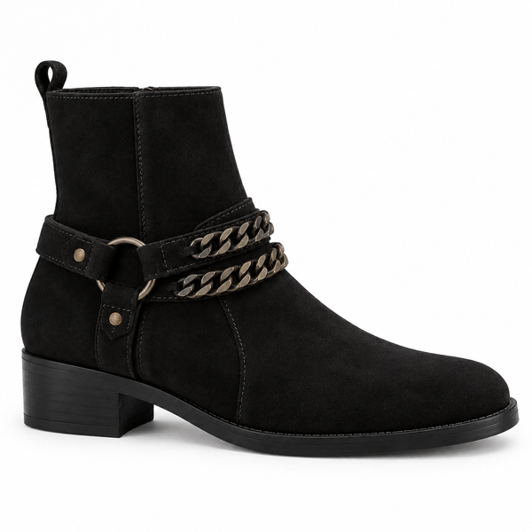 Valentino Chain-Accent Ankle Boots - Black