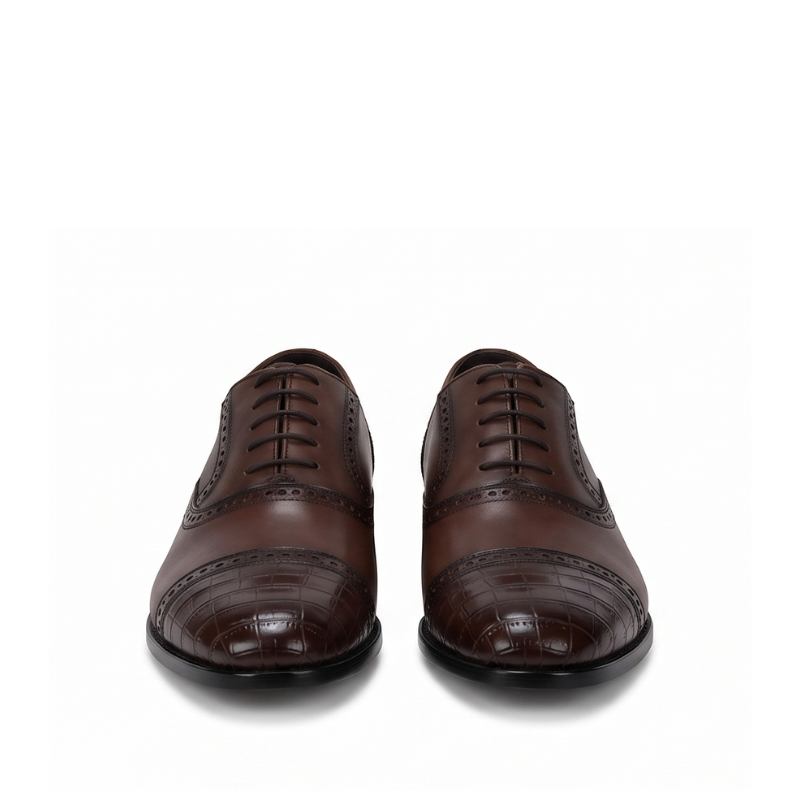 Valentino Croco Medallion Oxford Shoes