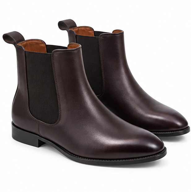 Valenza Espresso Leather Chelsea Boots