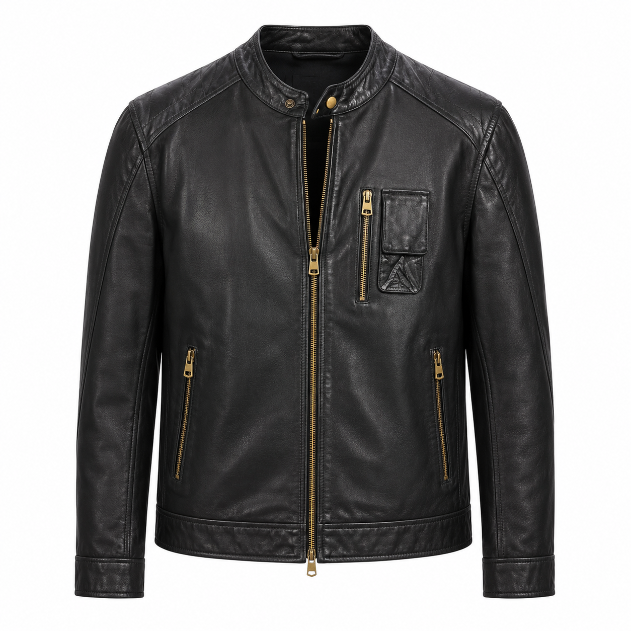Vanguard Luxury Italian Leather Racer Jacket