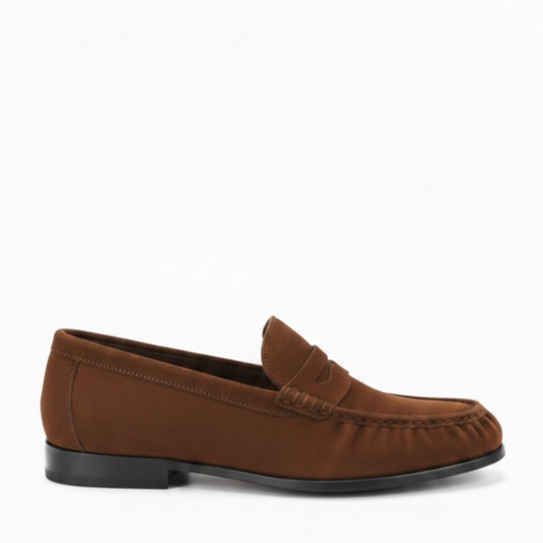 Velaro Classic Italian Penny Loafers - Coffee Brown