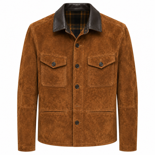 Velaro Cognac Suede Utility Jacket