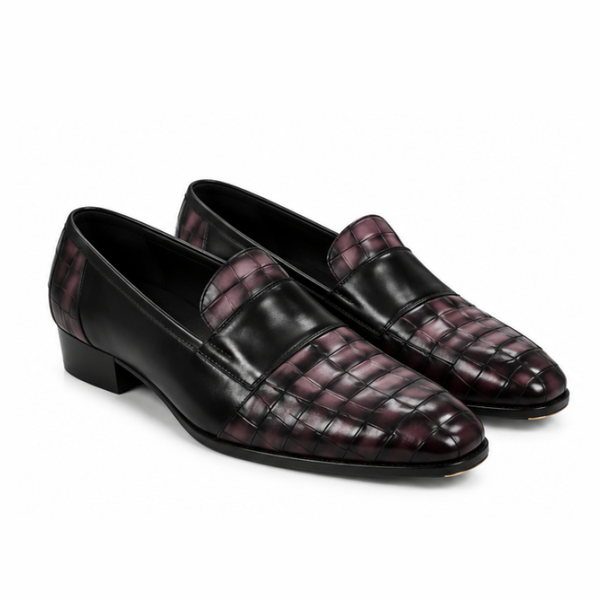 Vellaro Merlot Woven Leather Penny Loafers