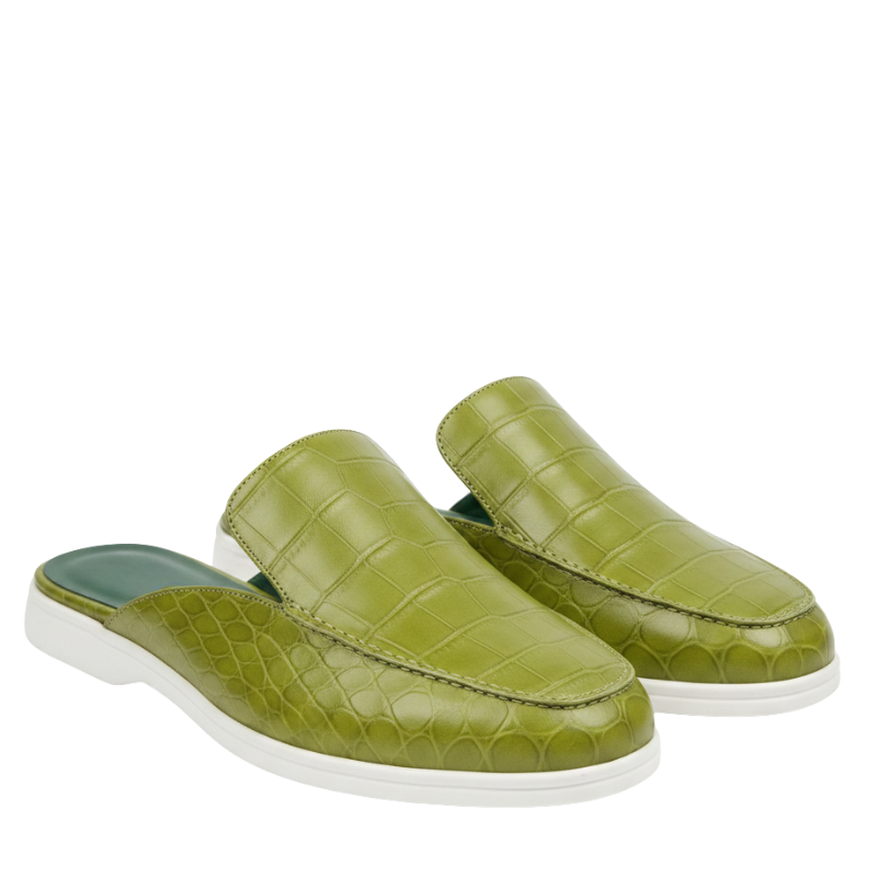Verdant Crest Croco Slip Mule