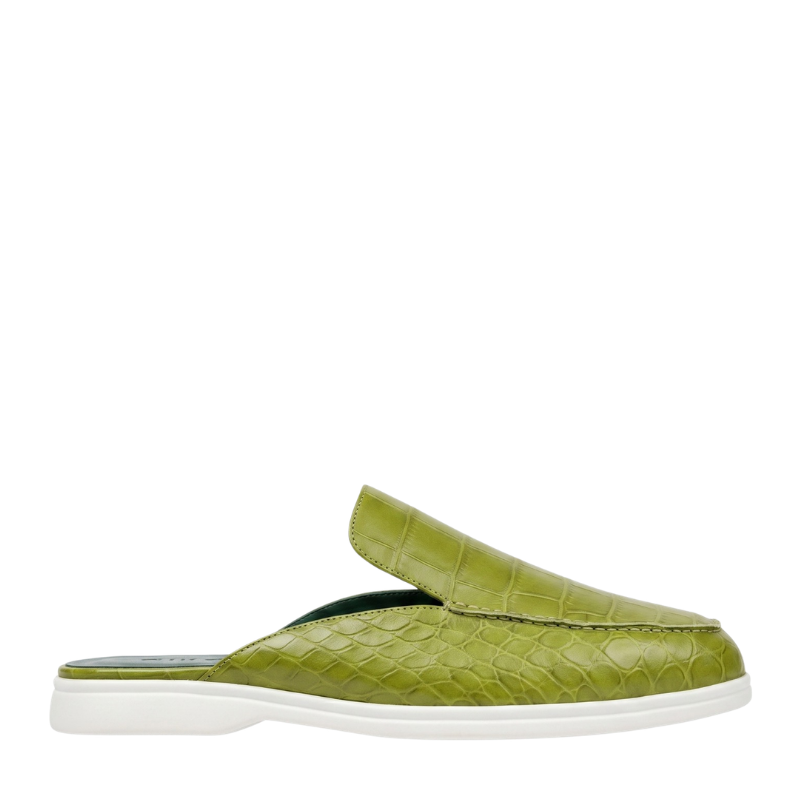 Verdant Crest Croco Slip Mule