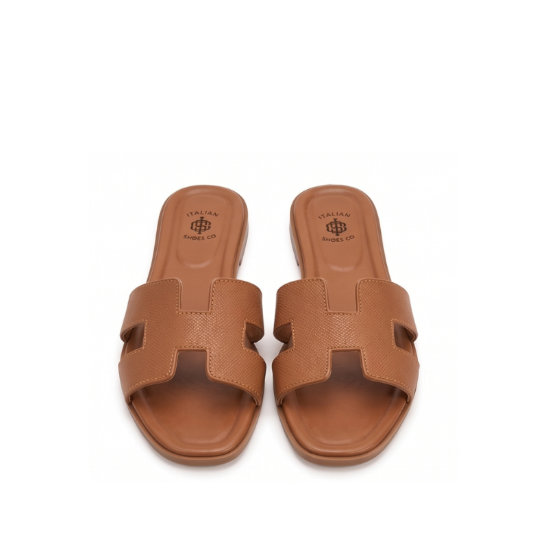 Verona H-Cut Leather Slide Sandals