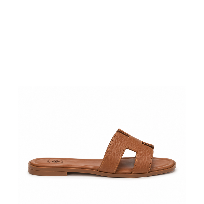 Verona H-Cut Leather Slide Sandals