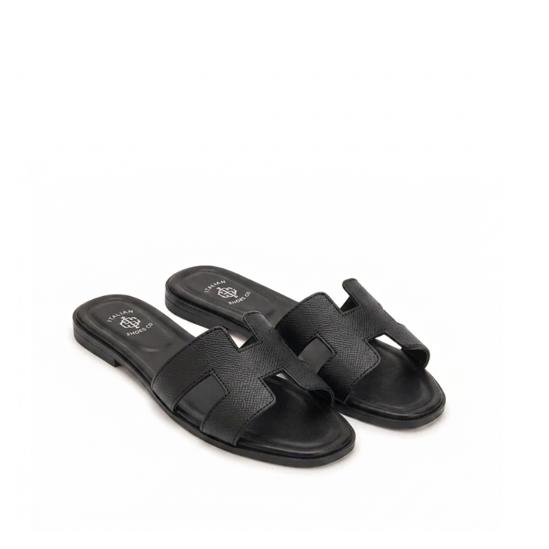 Verona H-Cut Leather Slide Sandals