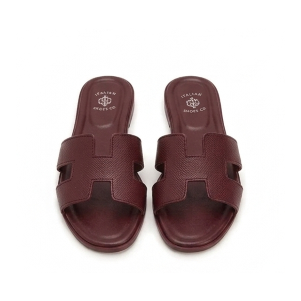 Verona H-Cut Leather Slide Sandals