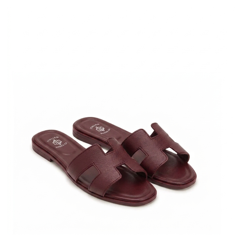 Verona H-Cut Leather Slide Sandals