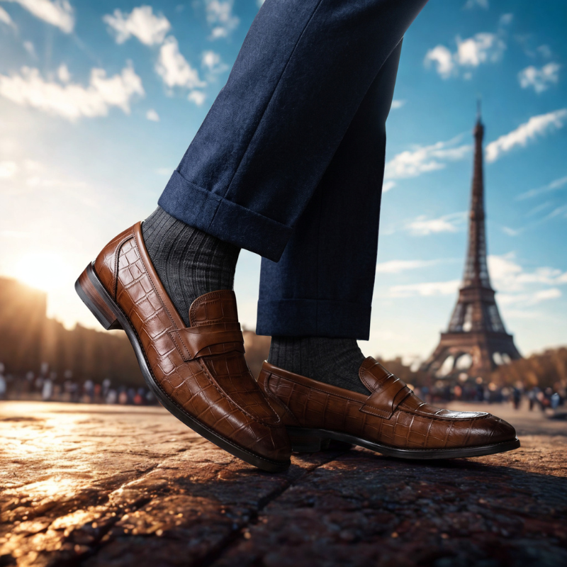 Vincent Croc Croc Penny Loafer
